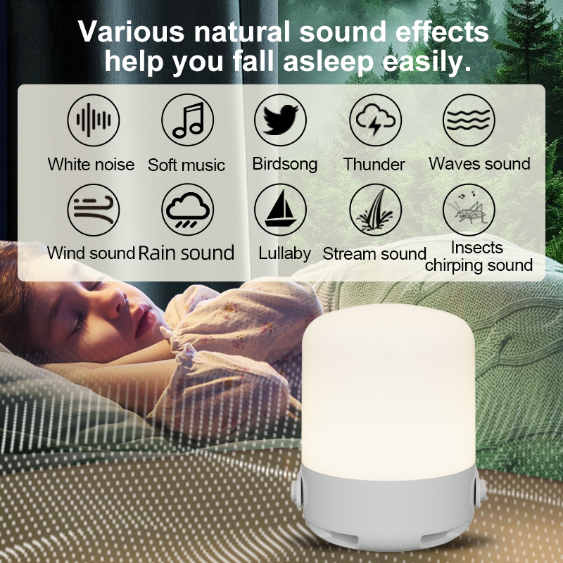 Big Discount New Portable Table Lamp Baby White Noise Sound Machine with Timer Soothing 40 Songs LED Night Lights