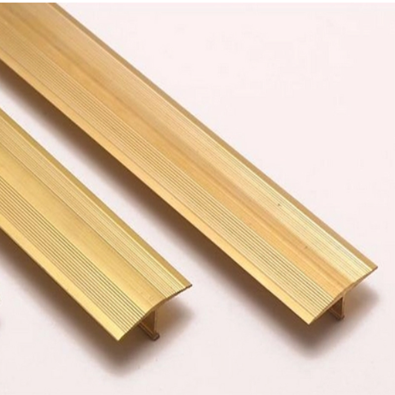 Stair Tread Metal Brass Anti Slip Strip T-Shaped Brass Profile Extrusion Processing Plant