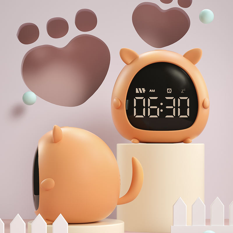 Cute Pet Spirit Children Silicone LED Digital Kids Alarm Clock