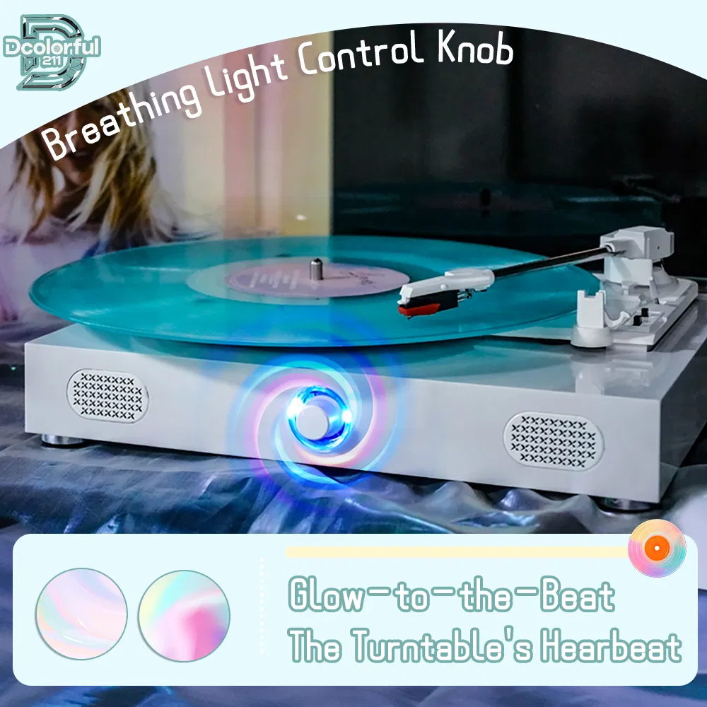 Грамофон-проигрыватель с Bluetooth 5.0 и RGB-подсветкой