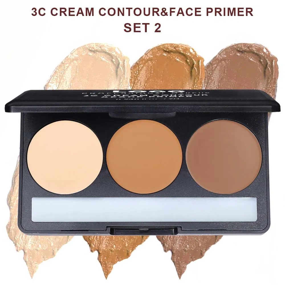 3 Colors Contour Palette Mineral Makeup Cream Private Label Natural Cosmetics Matte Finish Contour & Face Primer Palette