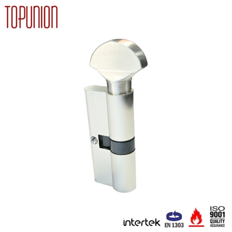 Brass Fan Shaped Thumb Turn Lock Cylinder Provides Drill Proof Protection Feature