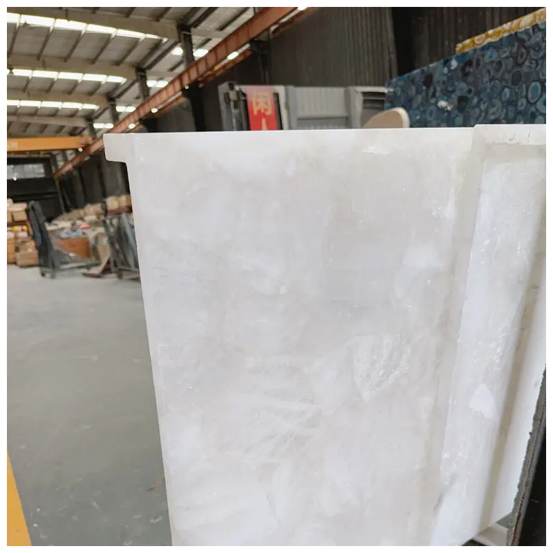 Bianco Crystal Quartz Gemstone Backlit Vanity Tops