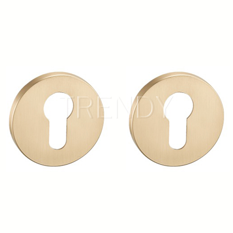 Ruiji Door Accessories Handle Lock Cover Classic Round Cylinder Rose Bright Silver Escutcheon (ZR20-CL)