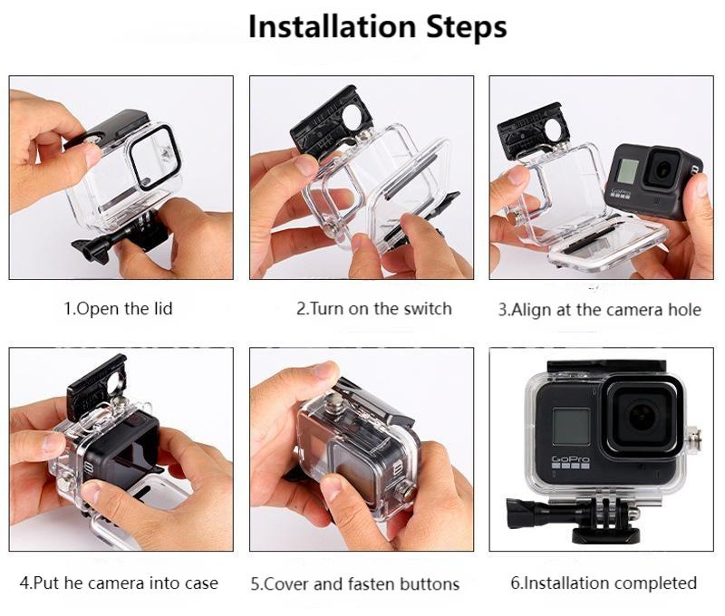 Gopro Hero 12 9 10 Black Diving Protective Housing Waterproof Case Accessories Underwater Shooting for Camera