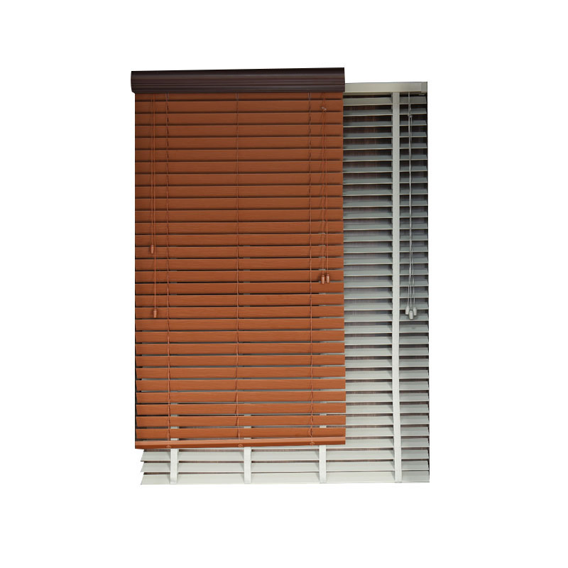 Concise Style Fauxwood Corded Heat Resistent Horizontal Blinds