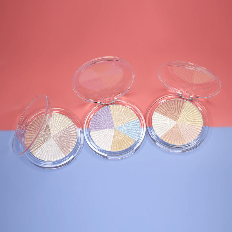 Wholesale Healthy Bronzer Skin Protect Compact Disc Transparent Color Combination 5 in 1highlighter Powder Loose Powder