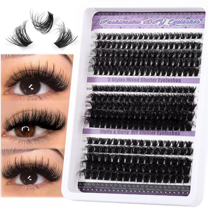 Individual Lashes Mixed Tray Faux Lash Clusters Eyelashes Extensions