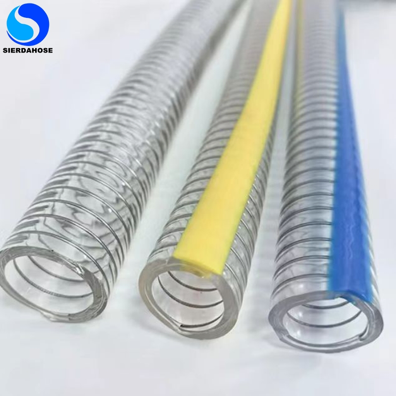 Flexible High Quality Transparent PVC Spring Spiral Suction PVC Steel Wire Hose
