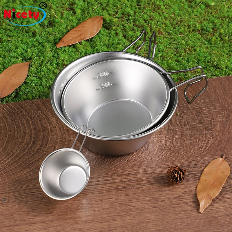 Outdoor Camping Shiraz Bowl Metal 304 Stainless Steel Folding Camping Bowl