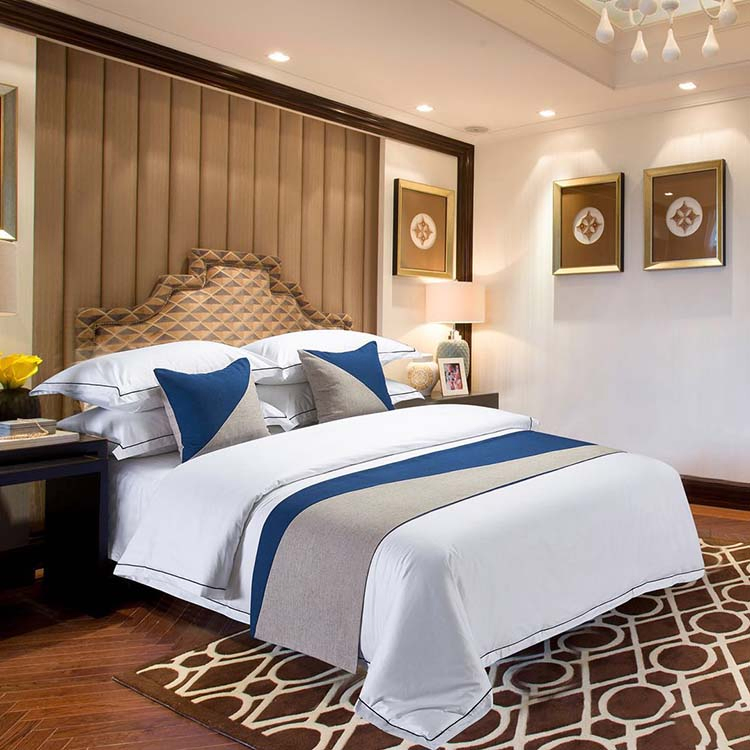 Wholesale Newest Style Jacquard Decorative Plain Dyed Hotel Bed Runner