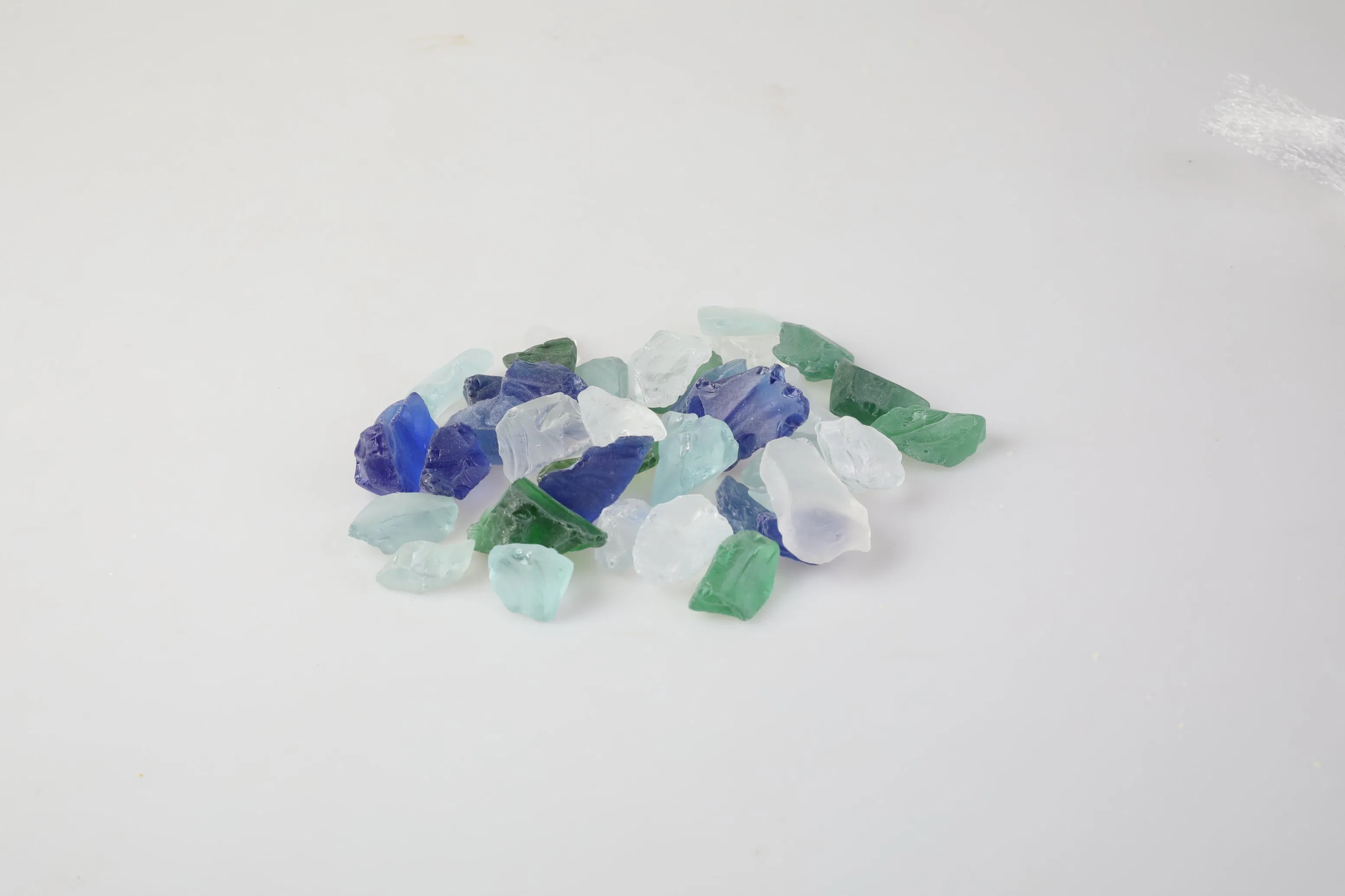 Aquarium Fish Tank Pebbles Premium Mixed Color Blue Flat Gemstone Vase Filler Glass Beads Flat Glass Marble