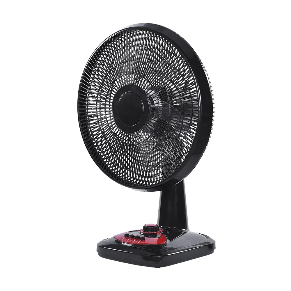 USB Rechargeable 12-Inch Electric Desk Fan 3-Speed with Night Light Home Appliance Solar Fan Table Fan