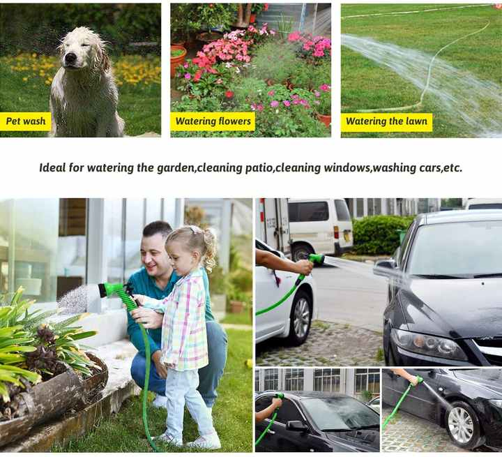 Factory Wholesale Lightweight Magic Expandable Garden Water Hose and Garden Water Gun Spray Nozzle Set for Garden Lawn Watering