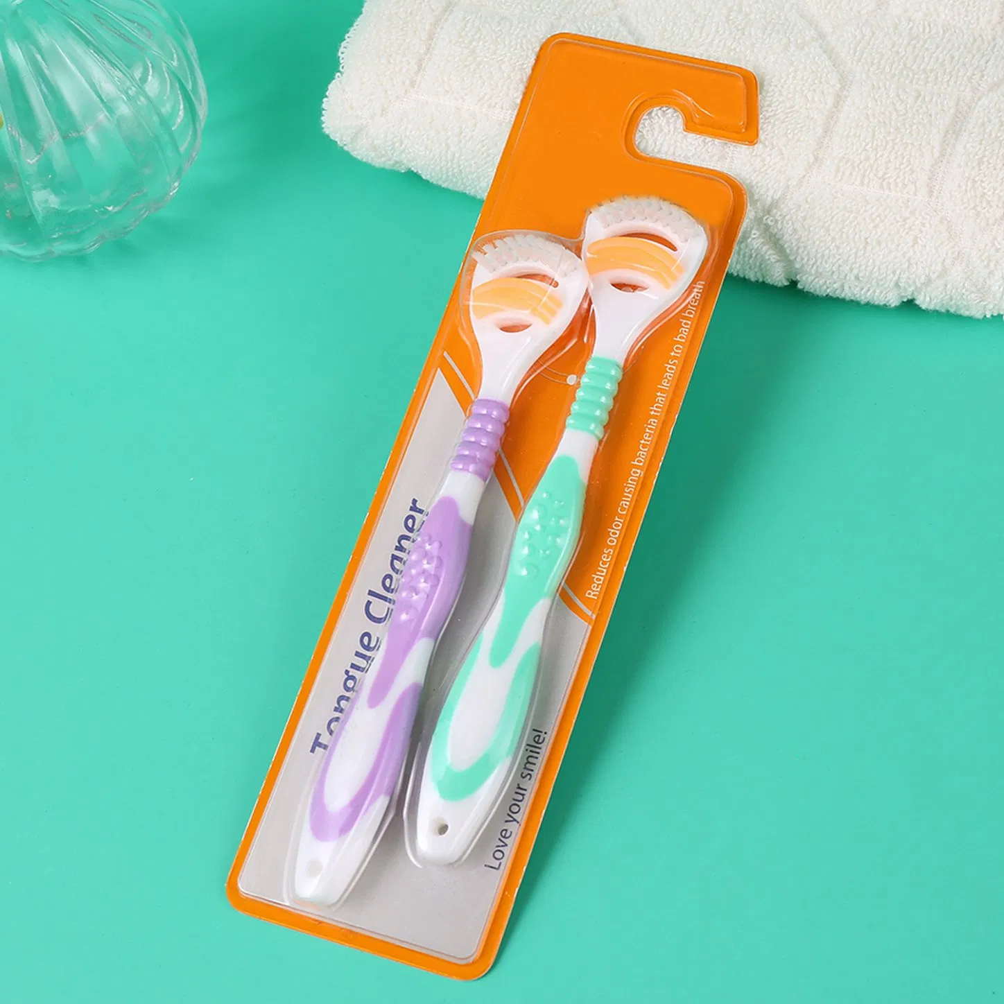 High Quality Tongue Scraper Toothbrush Silicone Plastic Tongue Cleaner Set