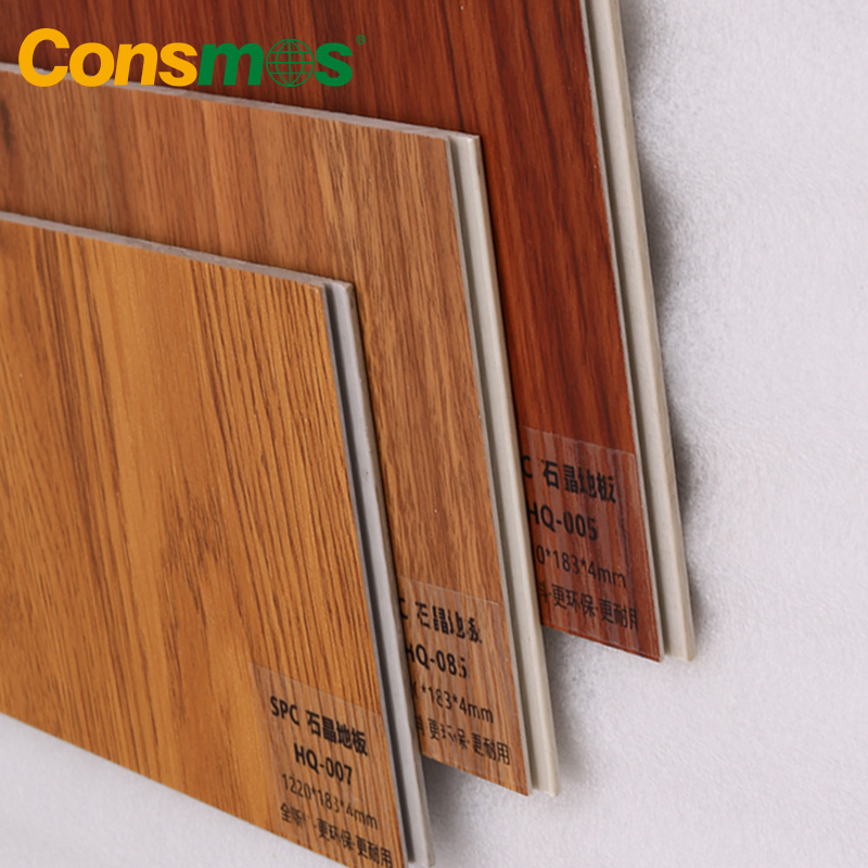 4mm 5mm 6mm 7mm 8mm Wood Grain Piso Vinilico Spc Click Interlocking Flooring Tiles Vinyl Plank Floor