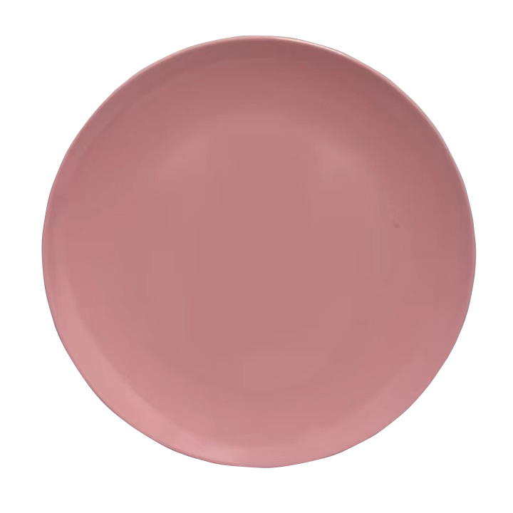 Factory Direct Supply Solid Color 4 Persons 12 PCS Melamine Dinnerware Set -12 PCS Set for Camping Dining-Pink