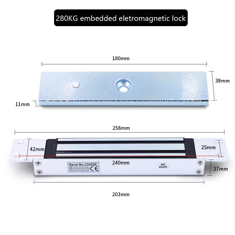Magnetic Lock 12V 24V DC 600lbs 280kg Small Sliding Door Electromagnet Electric Magnetic Lock