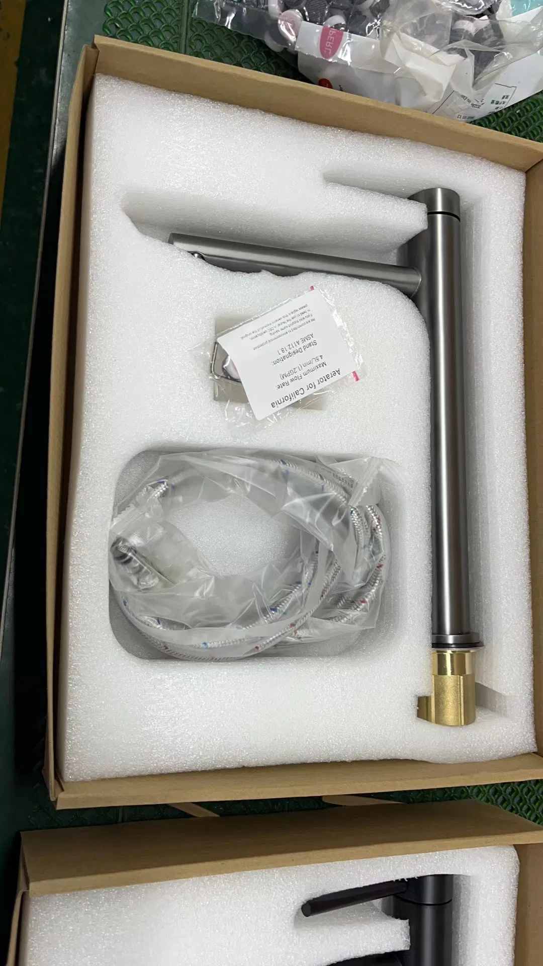 Bathrooms PVD Brushed Gun Metal Tall Basin Faucet, Deck Mounted Basin Tap