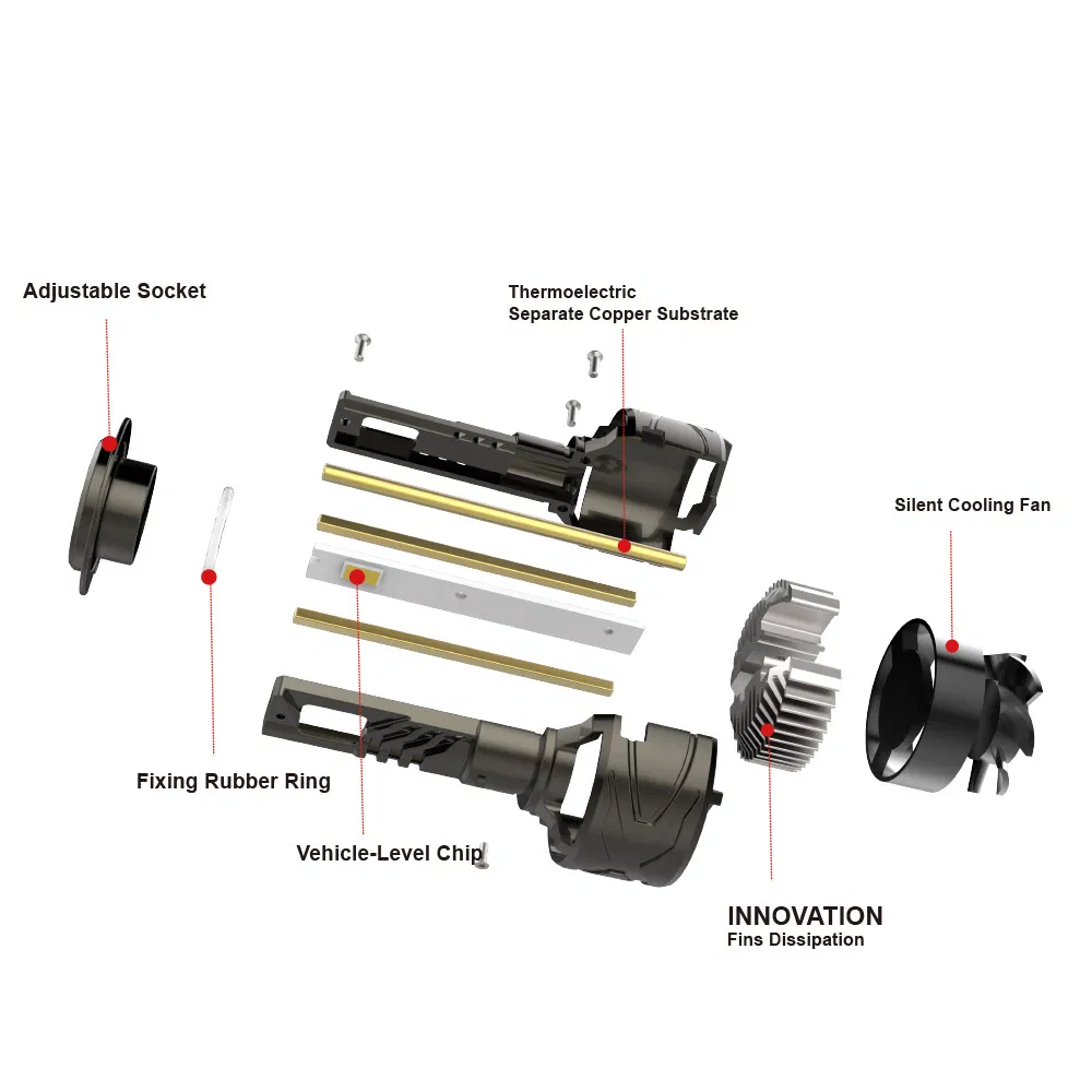 LED-фары H4 H7 H11 для автомобиля, черные