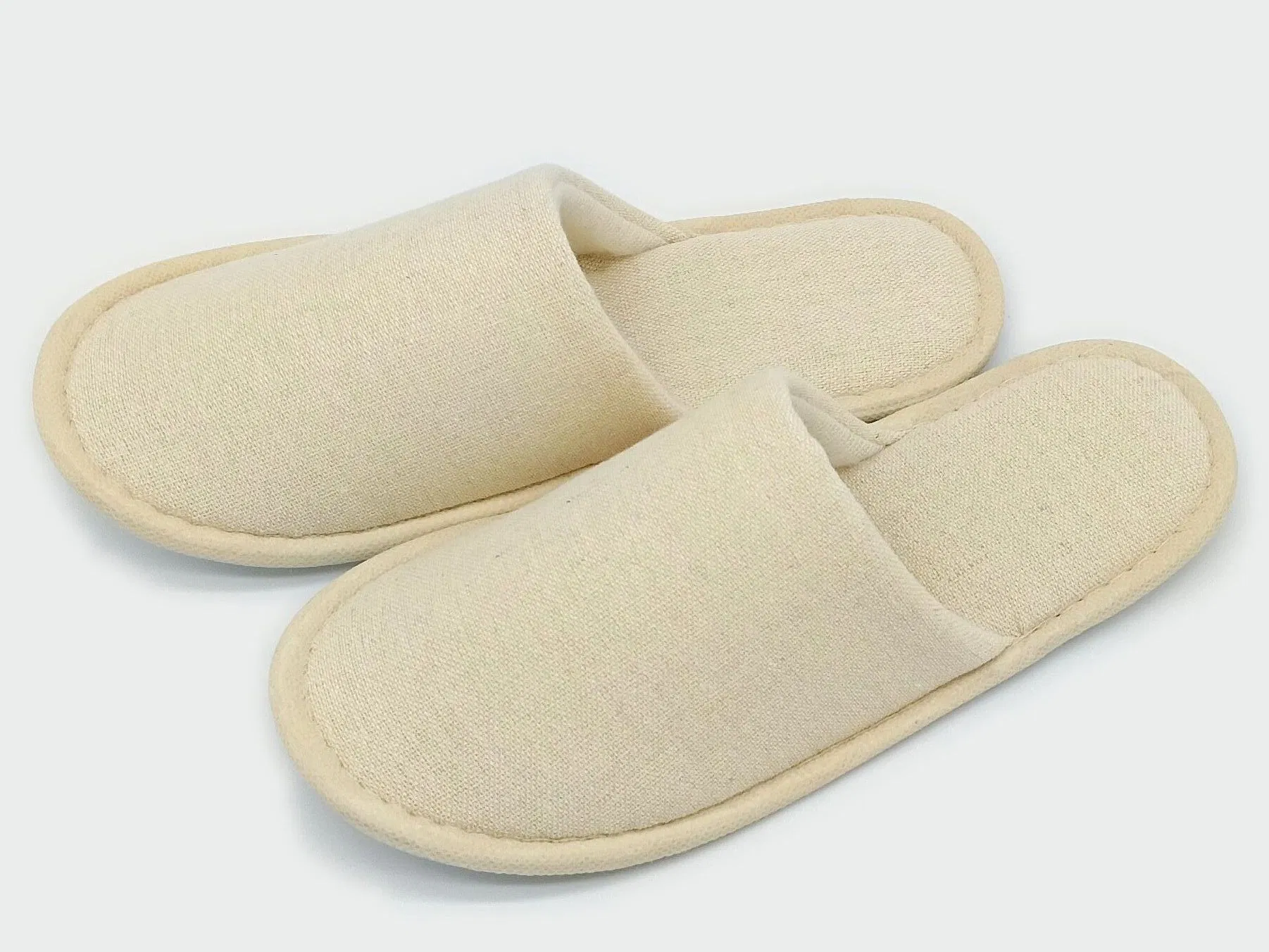 New Eco-Friendly Hotel Slippers Manufacturer Linen SPA Slippers Sustainable Biodegradable Eco-Friendly Slippers for Hotels Luxury Hotel Linen Towel Velvet