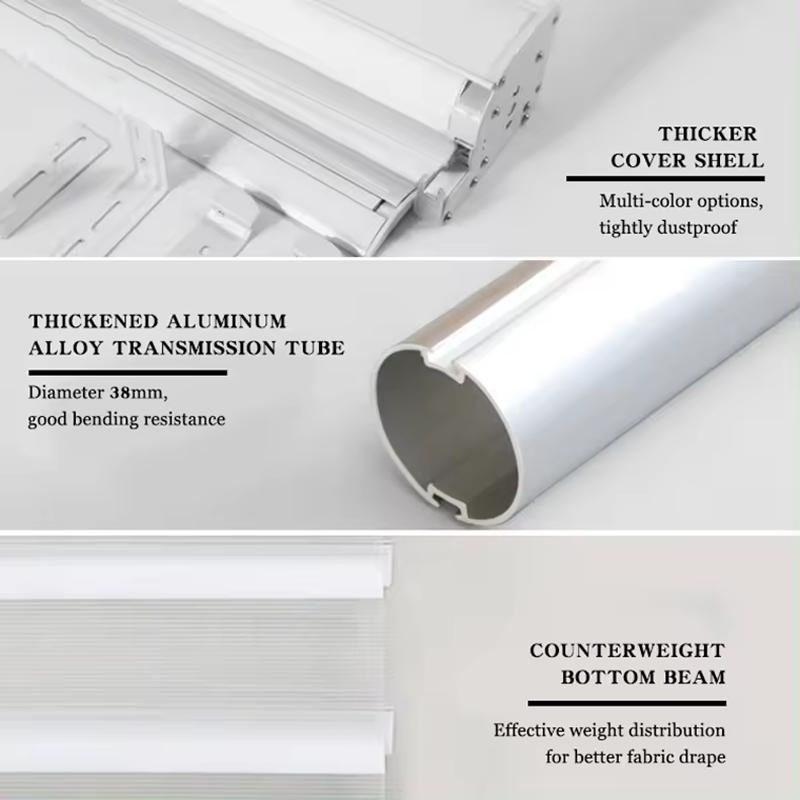 Vikson Triple Shade Blinds Cordless Smart Roller Shades Automatic Motorized Shangri-La Blinds