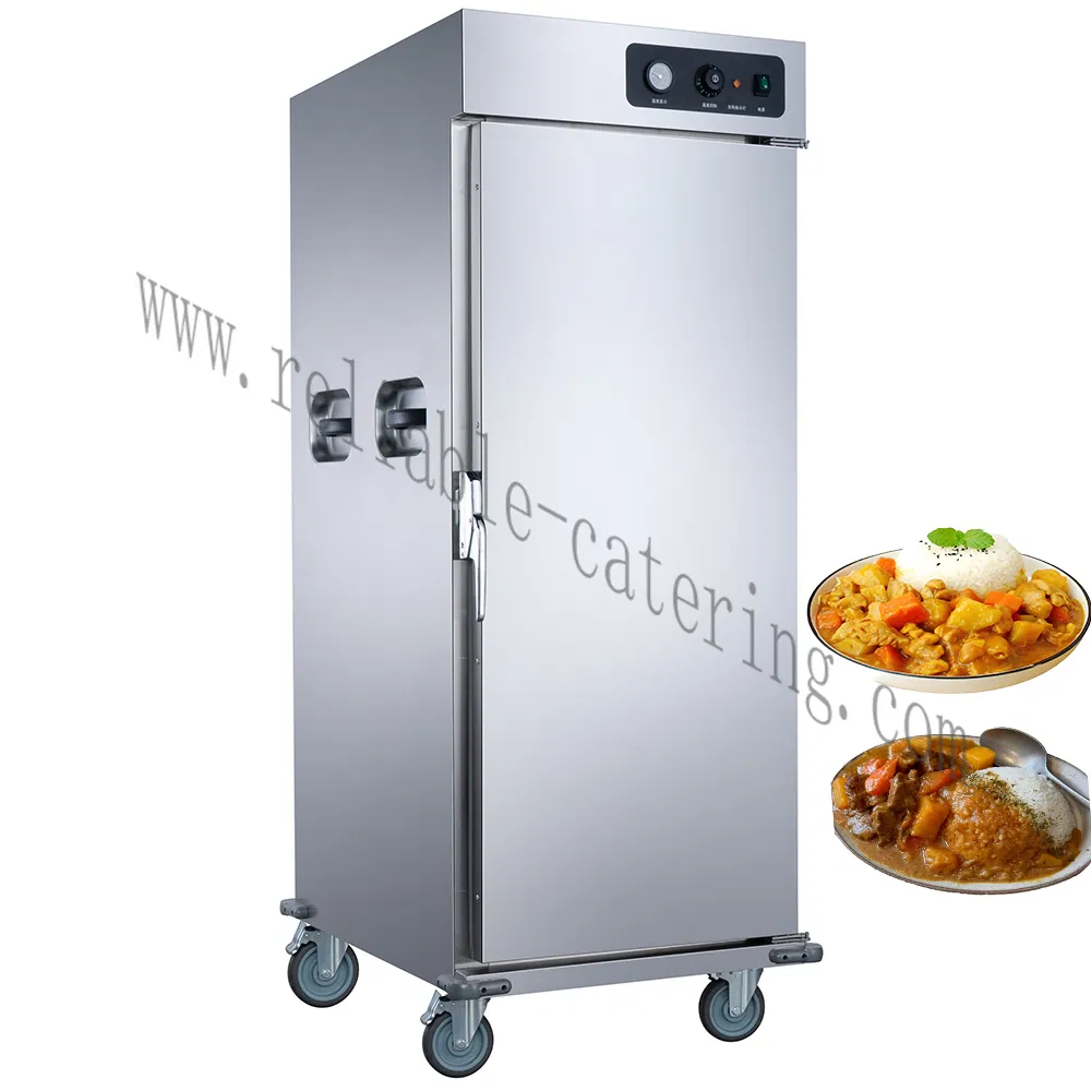 Commercial Mobile Food Warmer Cart Dual Door Temperature Control System with All-Day Holding Kitchen Trolley