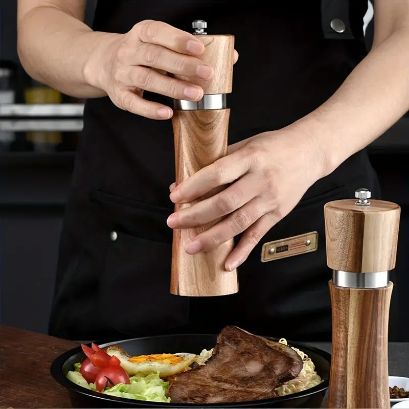 Деревянная мельница для соли и перца 2 в 1, 6 дюймов