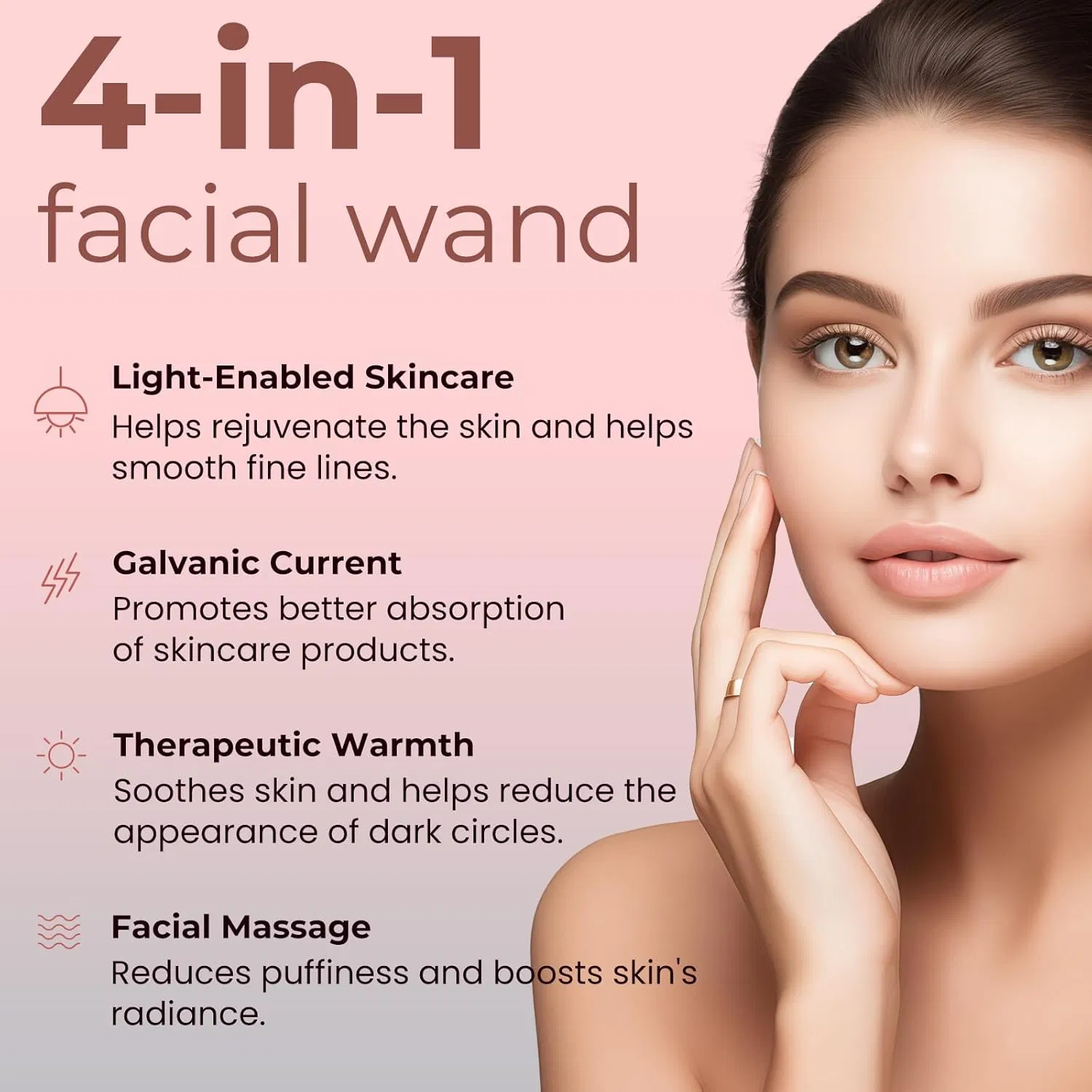 Red Light Therapy for Face and Neck - Microcurrent Facial Device for Anti-Aging