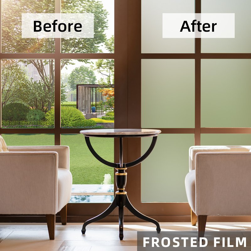 Frosted Window Privacy Self-Adhesive Film with Heat Control and UV Blocking Functions Suitable for Homes and Offices