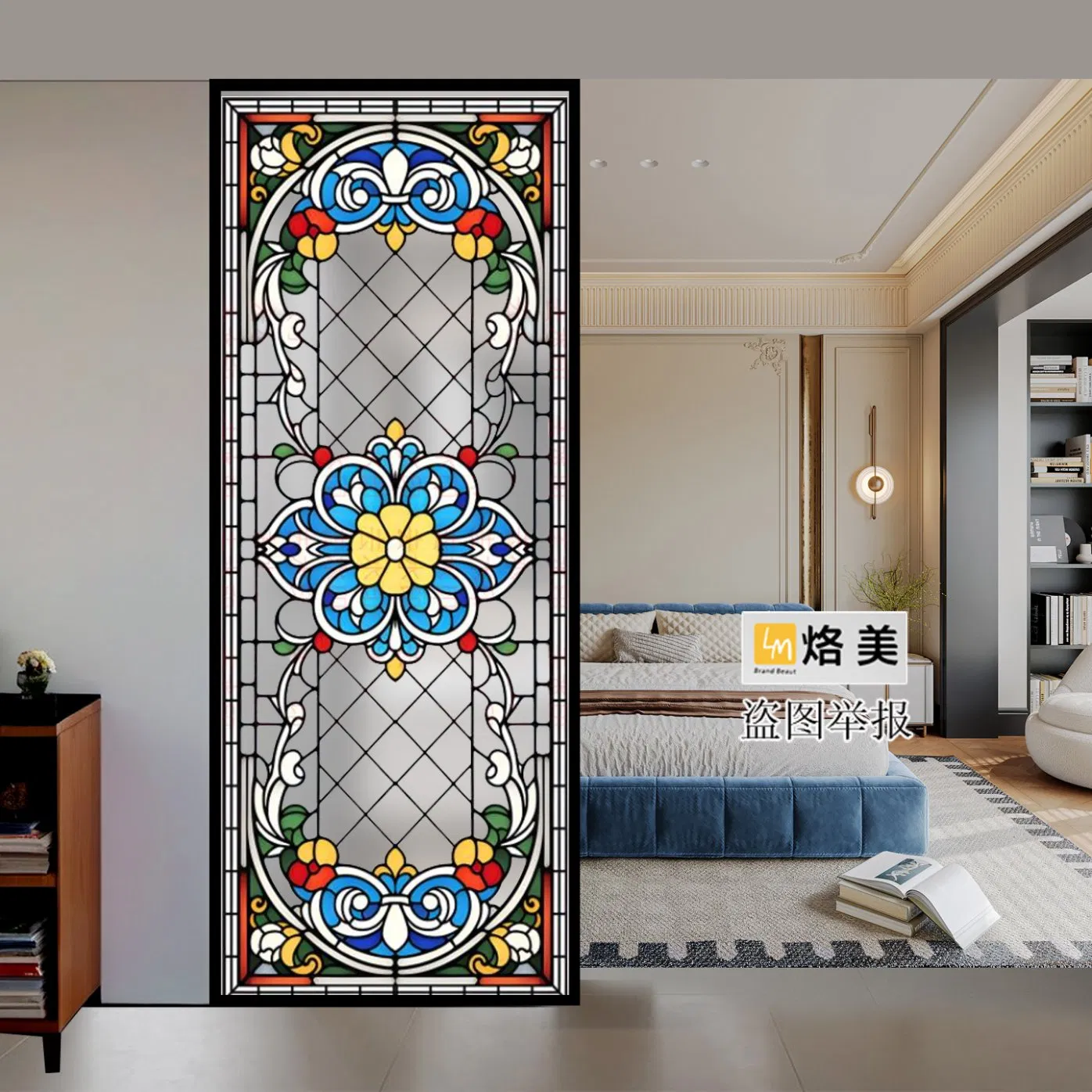 Painted Church Glassliving Room Partition Screenhome Entrance Background Wallhotel Decoration