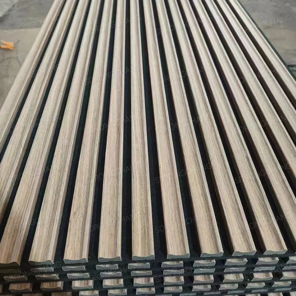 3D Customized Decorative Soundproofing Wooden Slats Wall Covering Wood Veneer Pet Felt Acoustic Panel