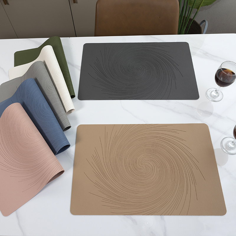 Placemat High-End Leather Placemat Circular Hotel Home Dining Table Insulation Placemat
