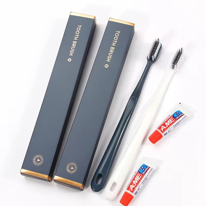 Travel Kit with Hotel Toothbrush and Mini Toothpaste Amenities