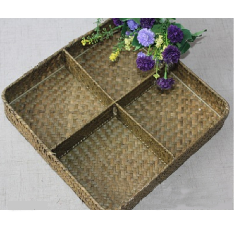 Корзина для хранения из морской травы, квадратная