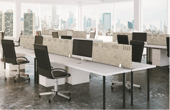 Colorful Acoustic Desk Partition Screen Mold Pressed with Polyester Fiber Panel