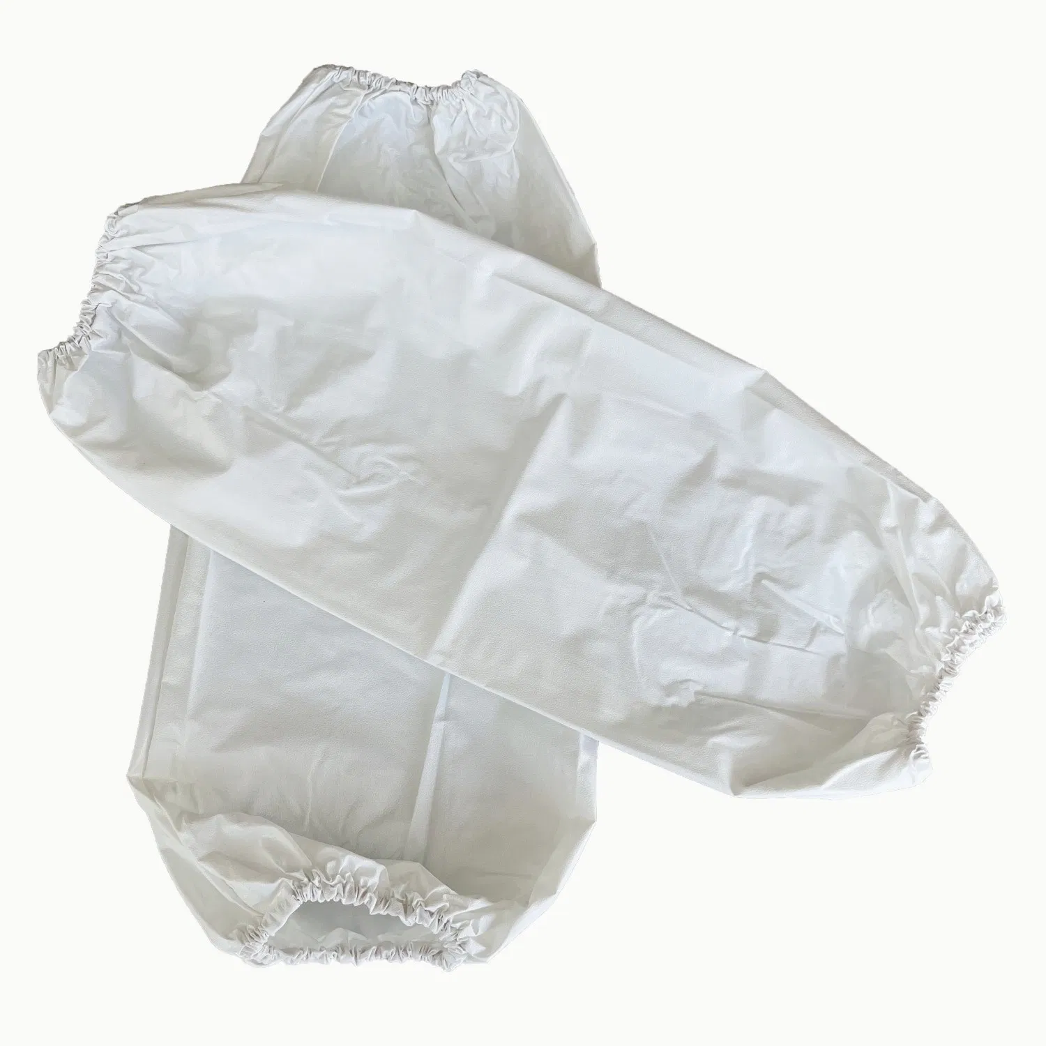 PVC Protective Arm Sleeve Covers with Elastic Ends, Reusable, 18” Length, White