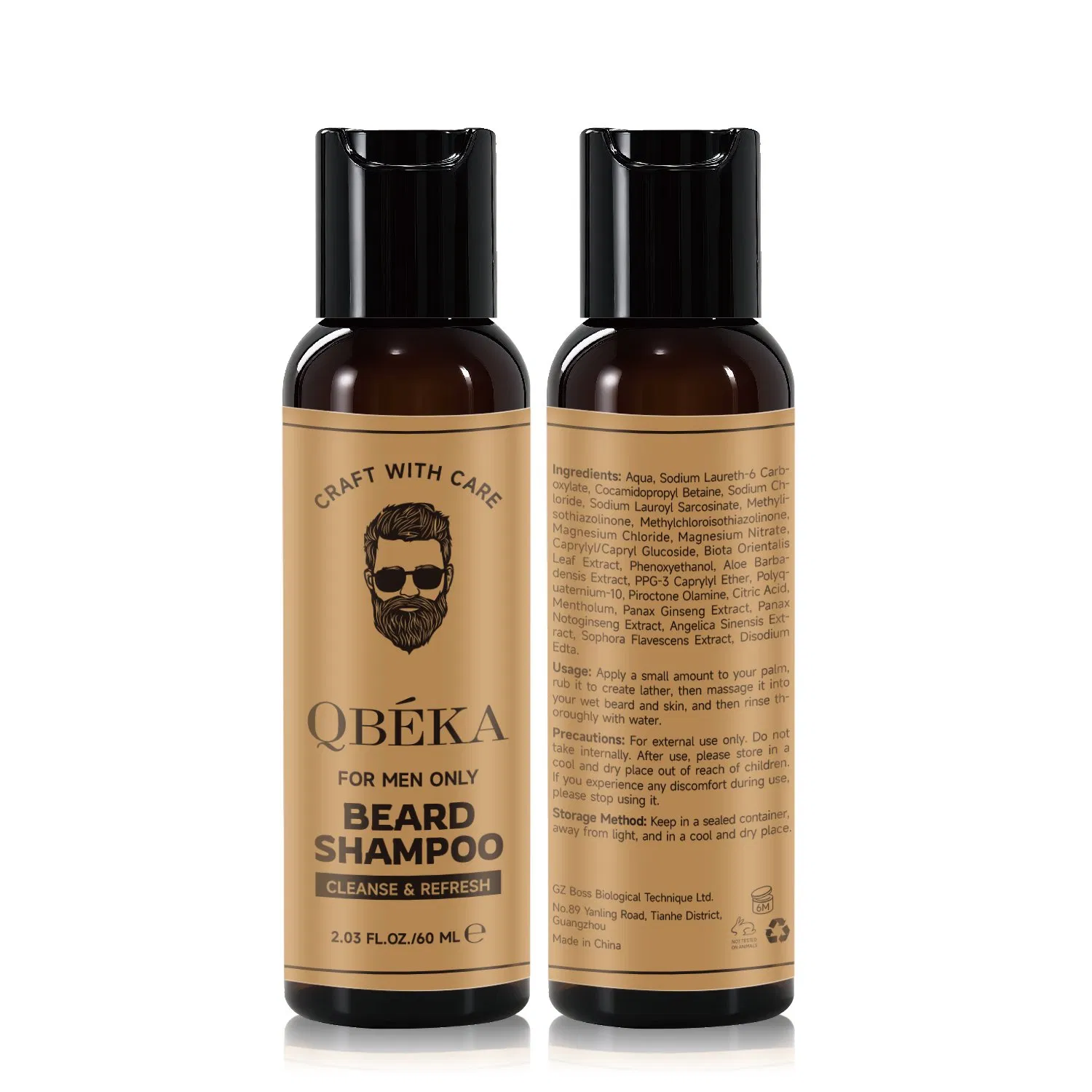 Men's Beard Shampoo - Deep Cleansing & Hydrating, Tea Tree Oil, Sulfate-Free Beard Wash