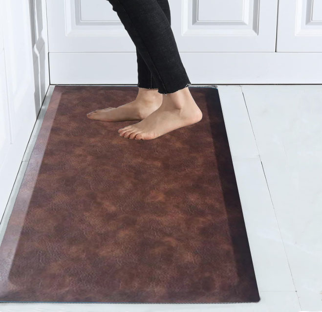 Eco-Friendly PU Leather Anti-Fatigue Ergonomic Shock-Absorbing Solution Standing Mat