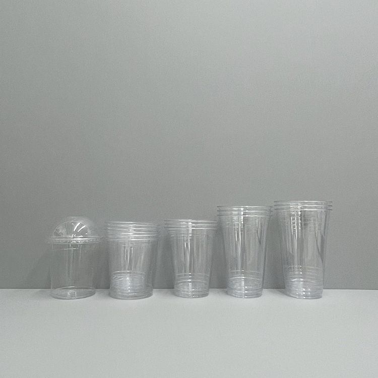 12oz 16oz 20oz 24oz Compostable Clear Plastic Cups Disposable Iced Coffee Cups with Flat Lids Biodegradable Cold Drinking Cups to Go Coff