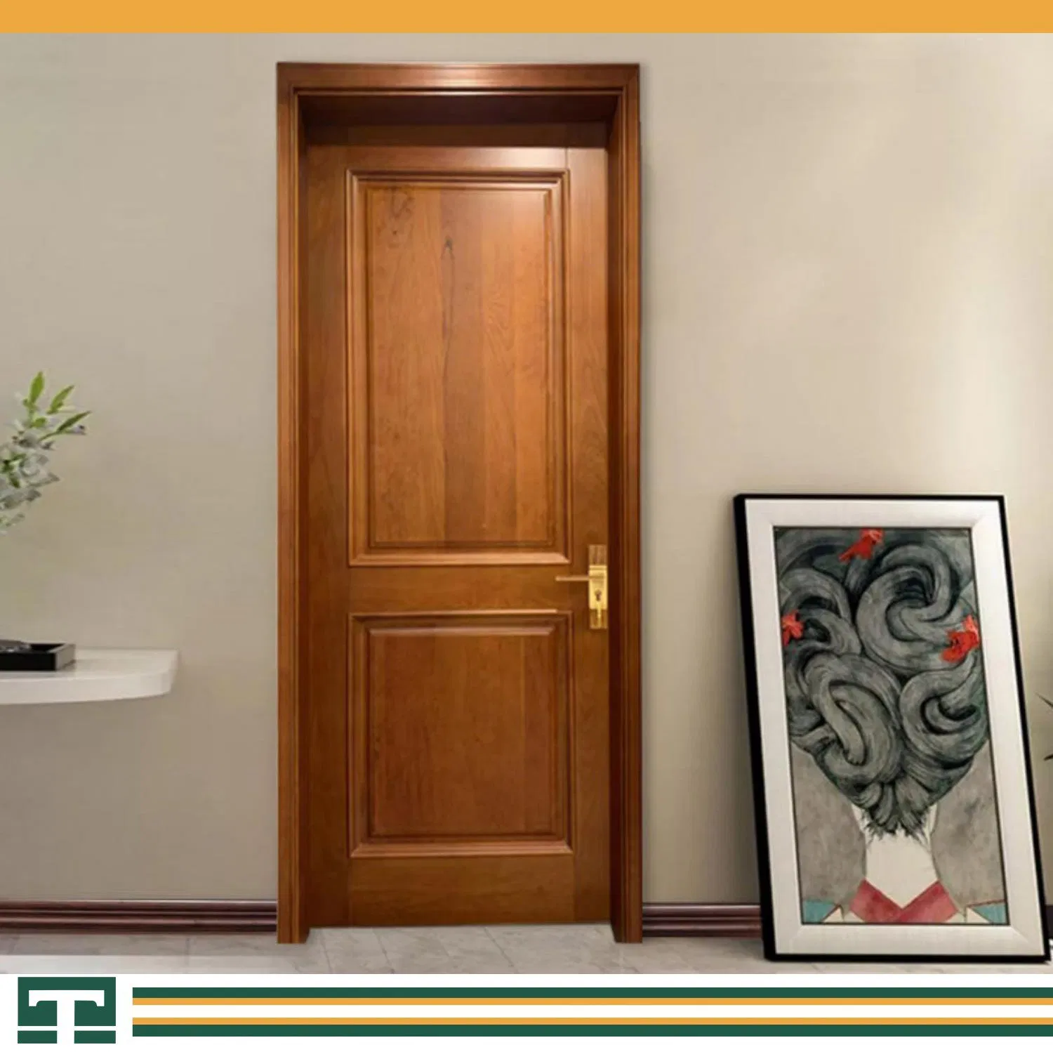 Modern Eco-Friendly Commercial Soundproof Fireproof Puertas Madera MDF Solid Wood Wooden Interior Hotel Door Various Styles & Colors