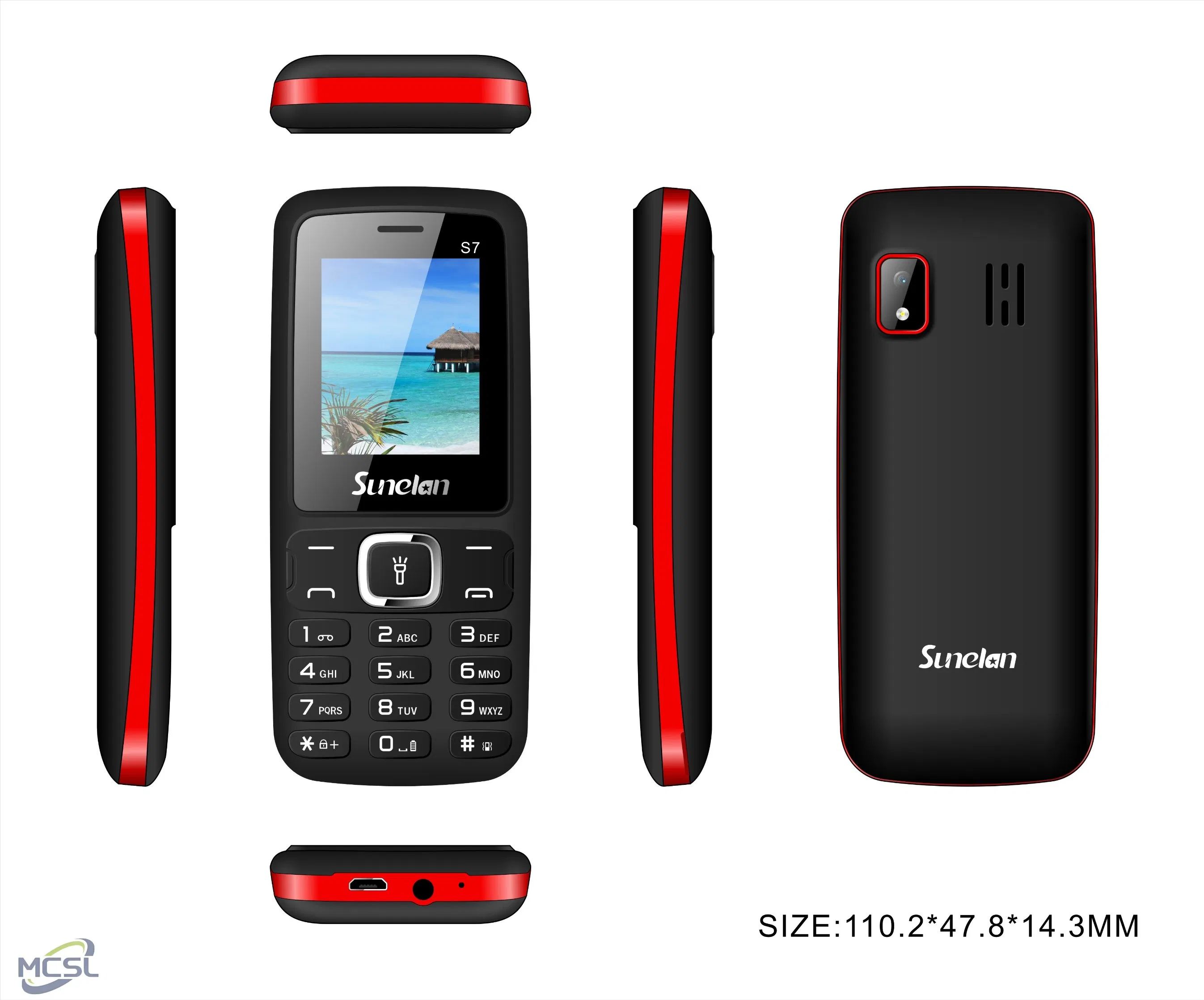 Кнопочный телефон Sunelan S7 для пожилых, 2G, двойная SIM