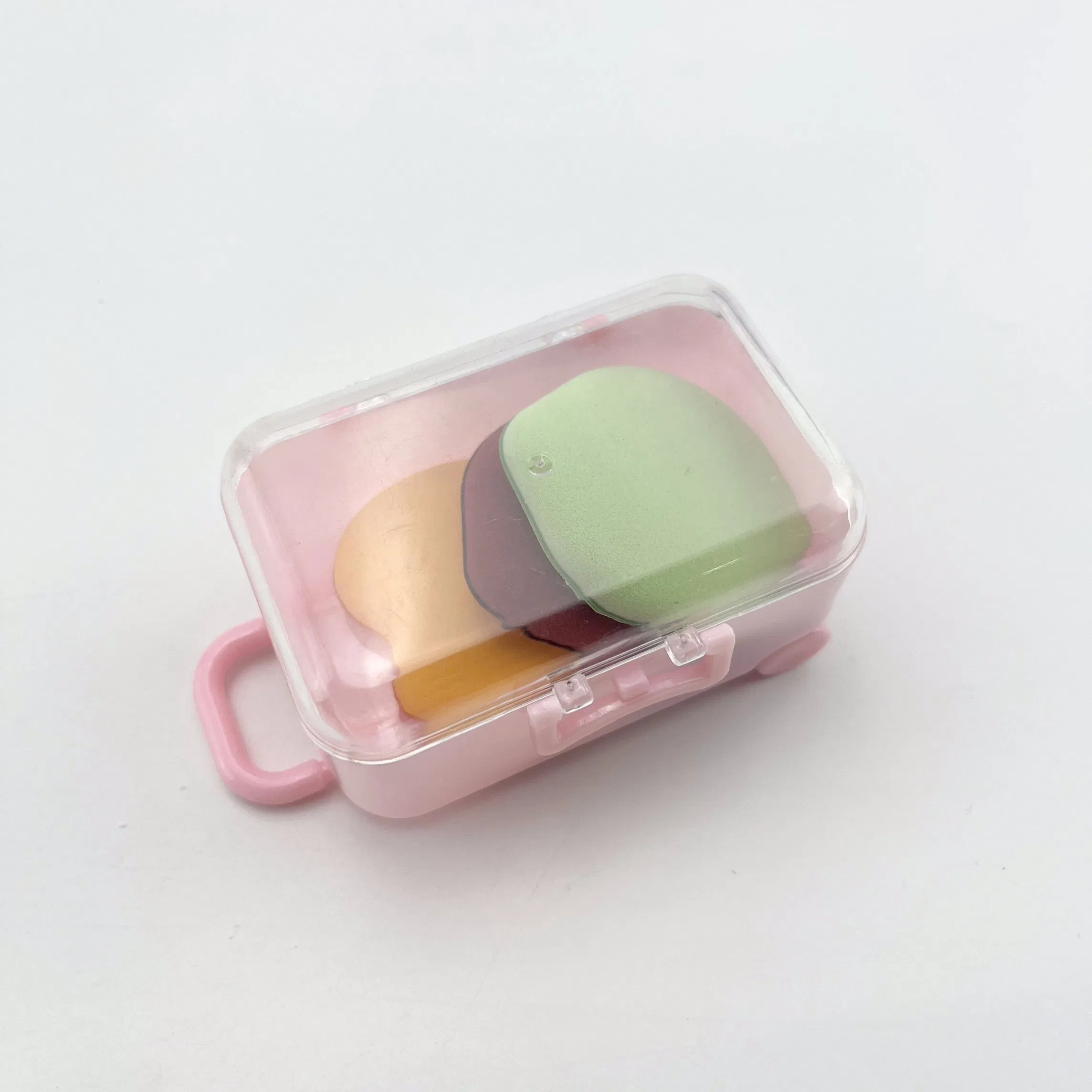 3PCS Set Durable Mini Finger Cosmetic Foundation Blending Puff Air Cushion Powder Puff with Plastic Box