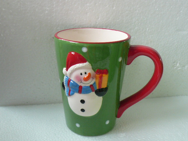 Cheap Price 3D Snowman Shaped Artistic Ceramic Mug for Kids