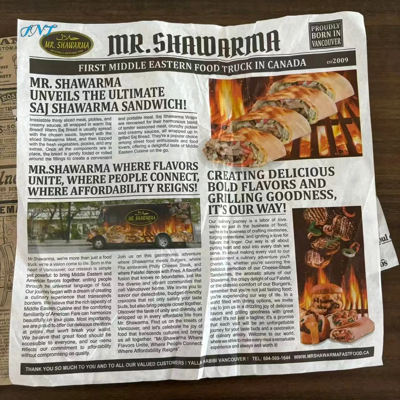 OEM Customizable Placemat Paper with Multilingual Printing