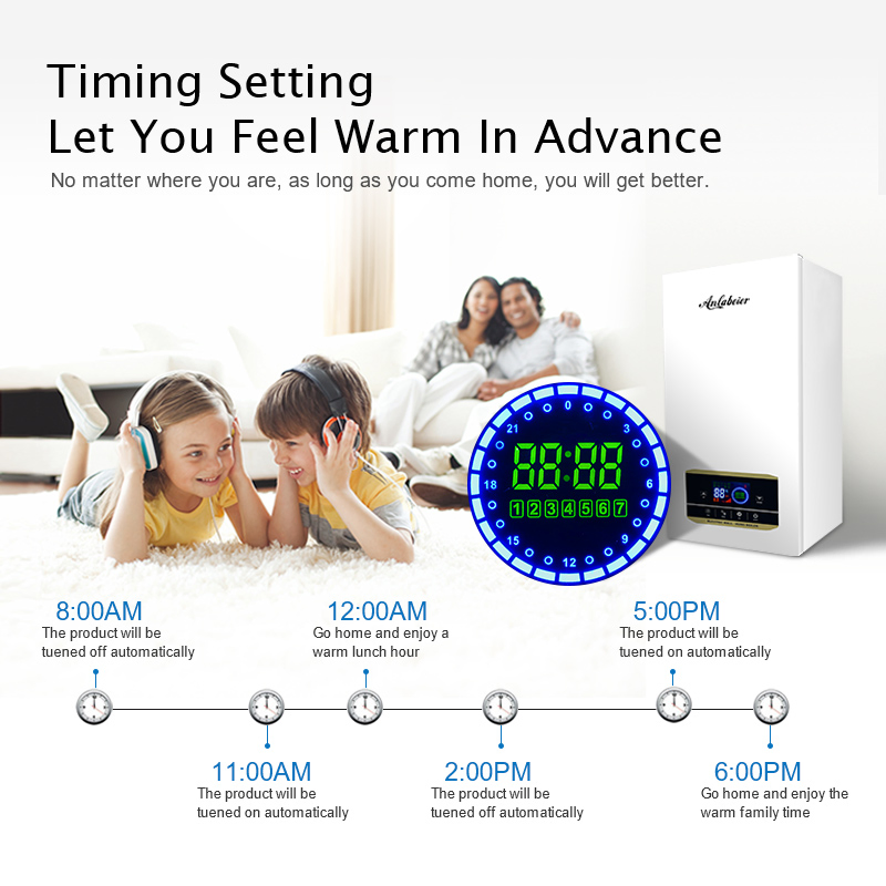 Energy Saving Smart WiFi & Child Safety Lock Electric Combination Boiler 3-21kw Wall Mounted for Hot Water and Home Heating