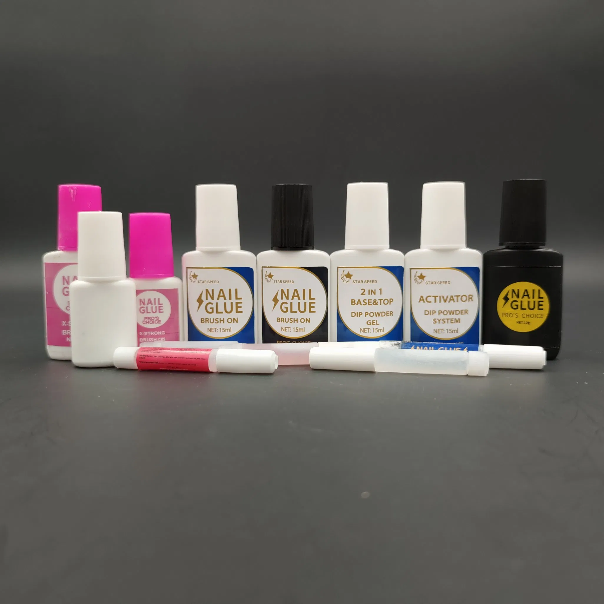 Star Speed Manufacturer Provides Straightly Acrylic Nail Glue Dipping Powder System Liquid Nail Glue Base Coat Top Coat 2 in 1