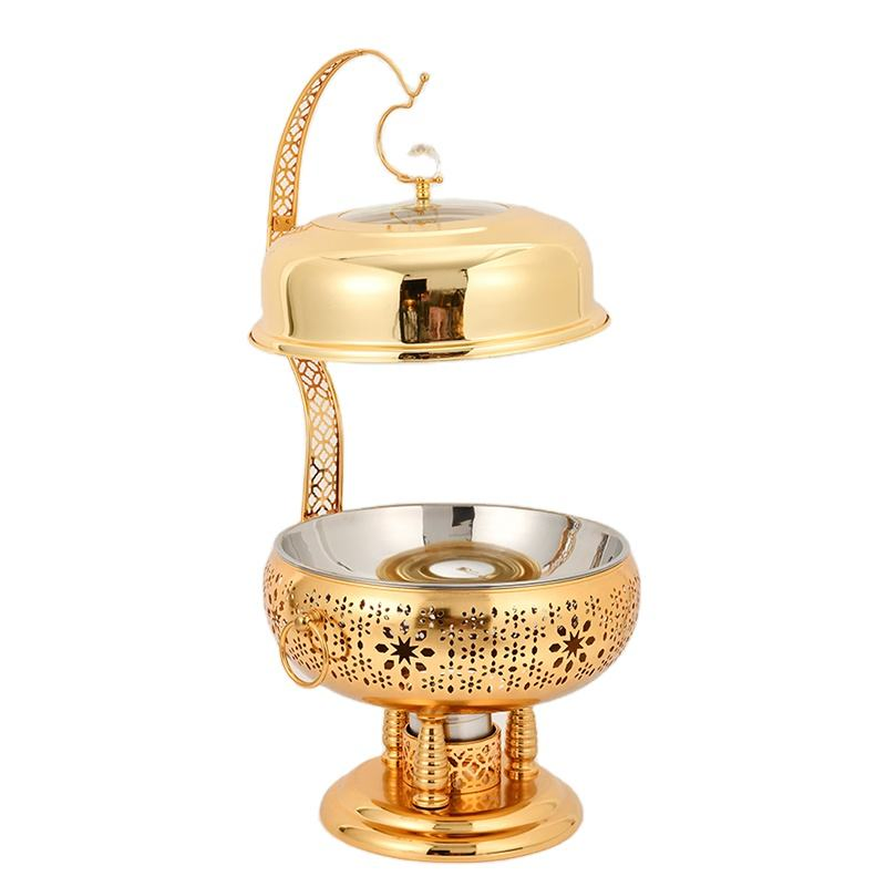 New Gold Plated Stainless Steel Buffet Stove Hotel Insulated Vegetable Stove