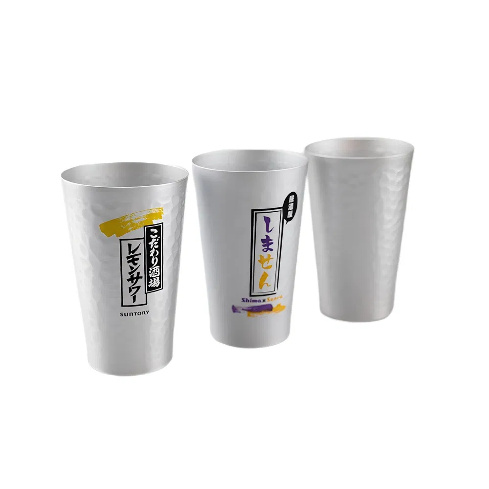 Custom Japanese Design Aluminium Drinking Cup Usable Metal Wine Tumbler Hammered Cup