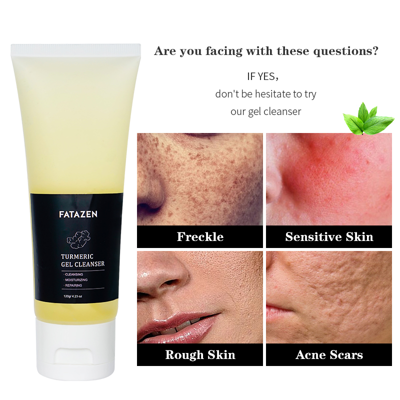 Moisturizing Freckle Removing Anti Aging Deep Cleansing Gel Turmeric Facial Cleanser